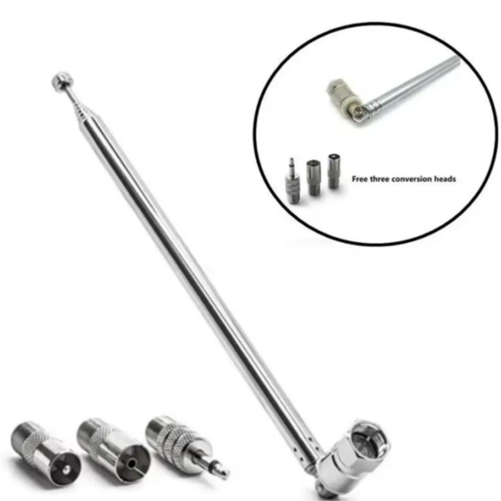 FM Radio Antenna Indoor FM Telescopic Antenna 75 Ohm F Type Male Plug Connector Adapter Table Top Radio HiFi Stereo Receiver