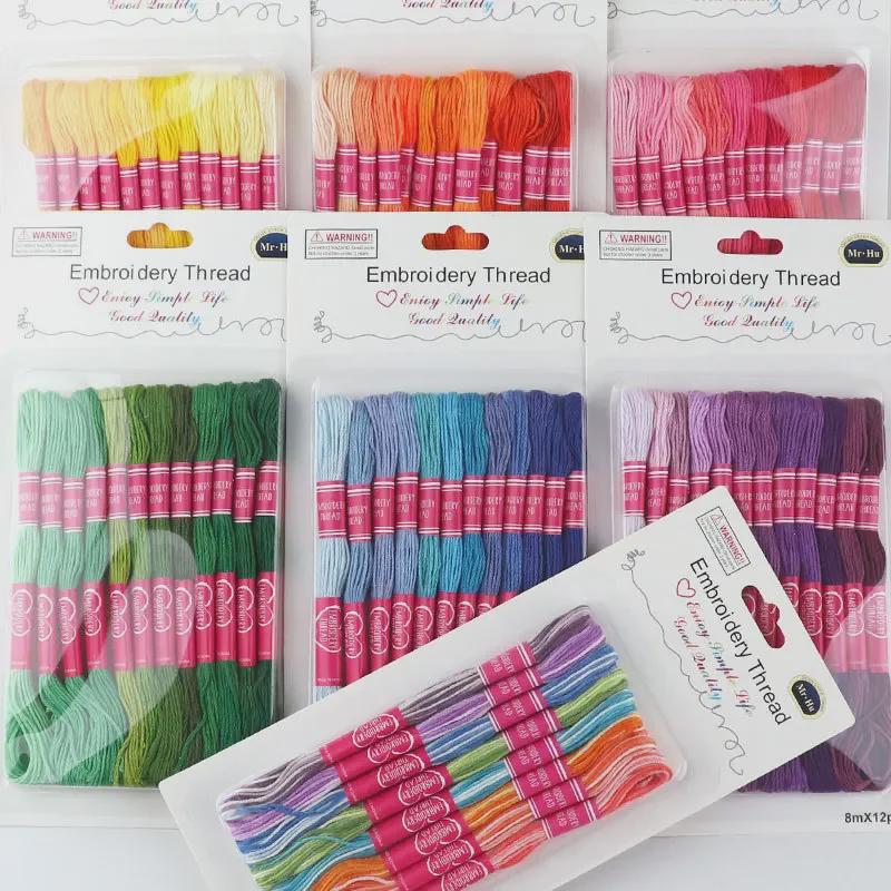Handmade Gradient Embroidery Thread, No. 25 Silk & Cotton for Cross Stitch & Insole