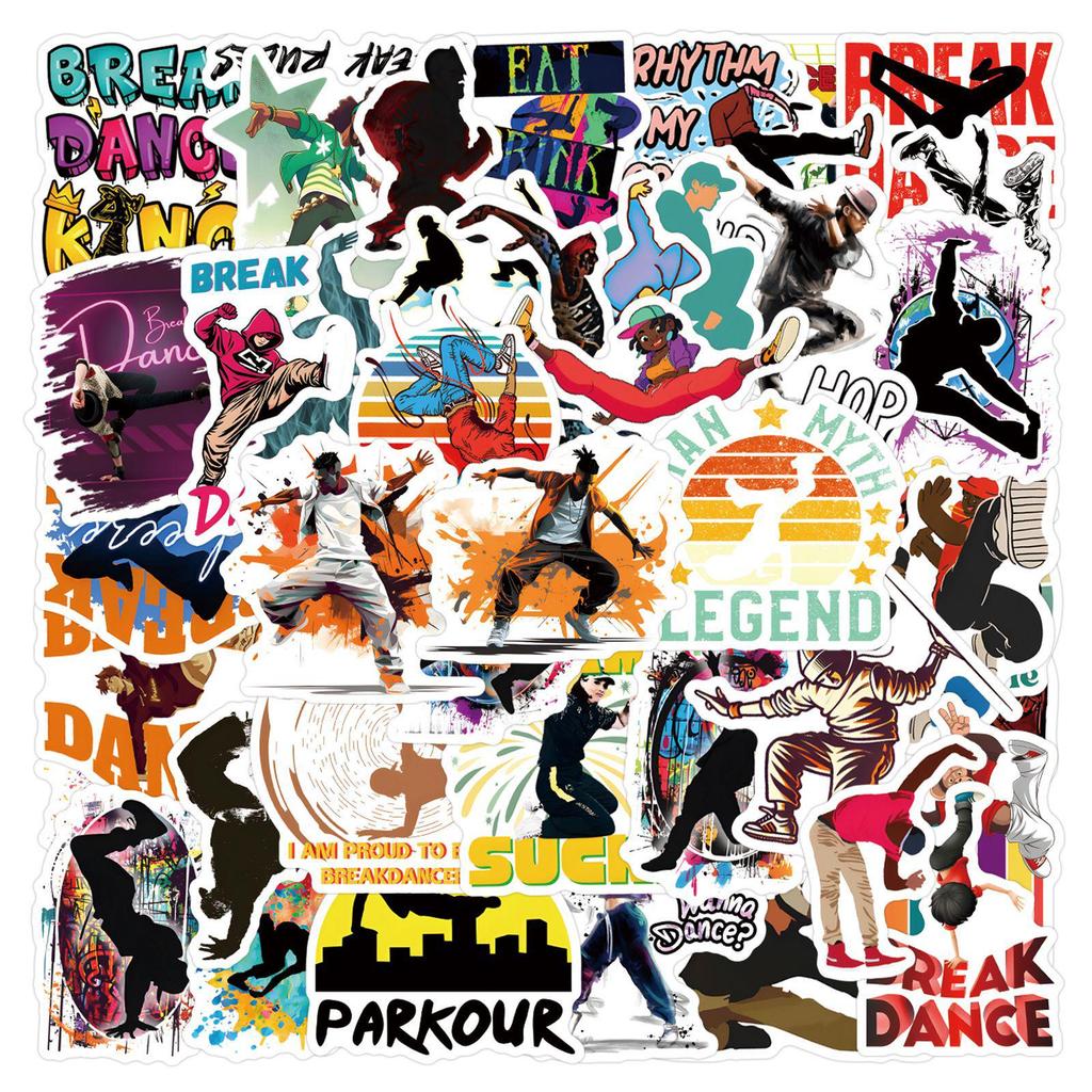 55 Waterproof Cartoon Breakdance Stickers for Decoration and Stationery