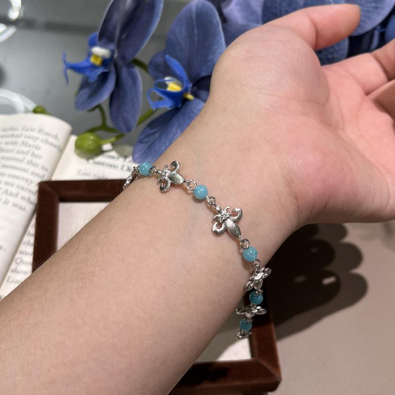 Fresh And Exquisite Versatile Brushed Iris Chalcedony Bracelet Light Luxury High-End Jewelry Women