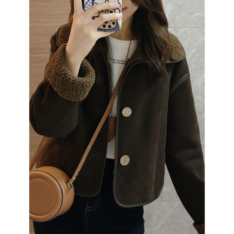 Women S Fashion Faux Fur Collar Warm Casual Coat