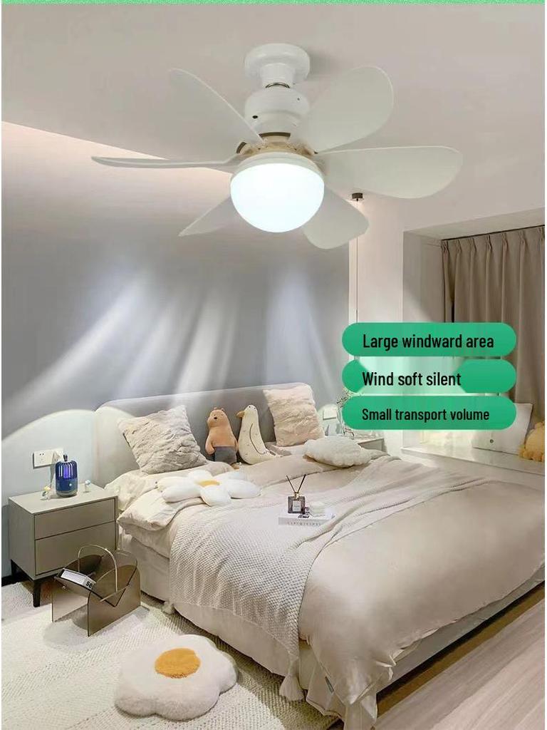 E27 Silent Fan Light with Intelligent Control for Home & Restaurant