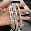 1Strand Natural Freshwater White Biwa Stick Pearl Beads 7x18-8x20mm 36cm Full Drilled Baroque Pearl Strand For Dangle Necklace Jewelry Making