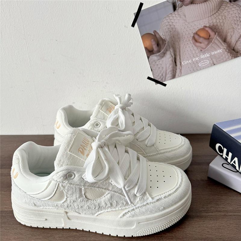 Nischen-Zerstörungs-Wind-Plattform-Weiße Schuhe Guochao Unisex Vielseitige Brotchuhe Studenten-Sport-Skateboard-Schuhe