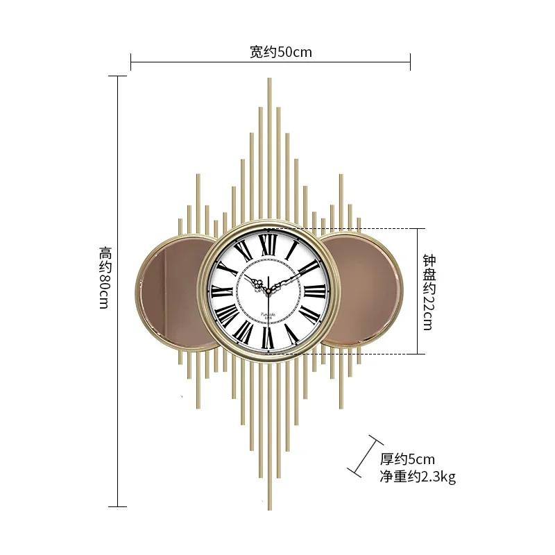 Large American wall clock household wall watch personality art fashion atmosphere living room clock decoration mute clock I5X8U3
