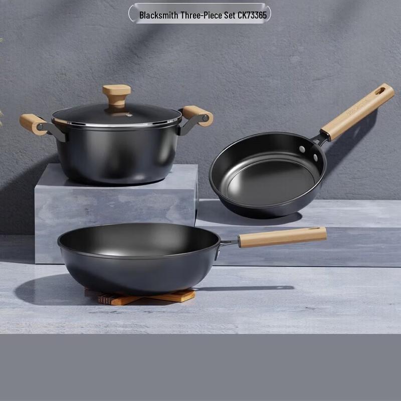 COOKER KING Blacksmith Iron Wok 3-Piece Set