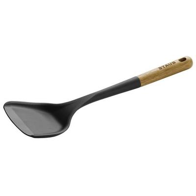 Wok Spatula - STAUB - 31 Cm - Black Silicone - Acacia Wood - Kitchen Utensils