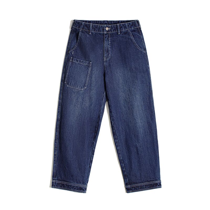 

Madden Workwear American Style Bamboo Water-Washed Jeans Denim Blue Straight-Leg Slightly Tapered Casual Long Pants for Men Autumn and Winter Washed Blue EUR36