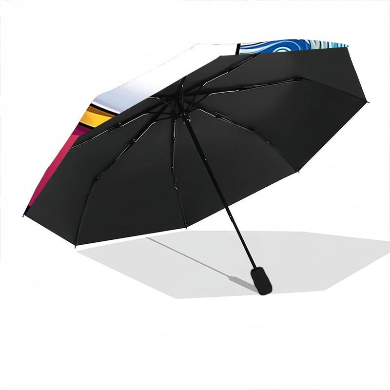 1pc Hello Kitty Starry Night Automatic Opening Folding Umbrella - Portable 3-Fold Design with Iron Frame, Perfect for Outdoor Use, Festive Gifts, Trav
