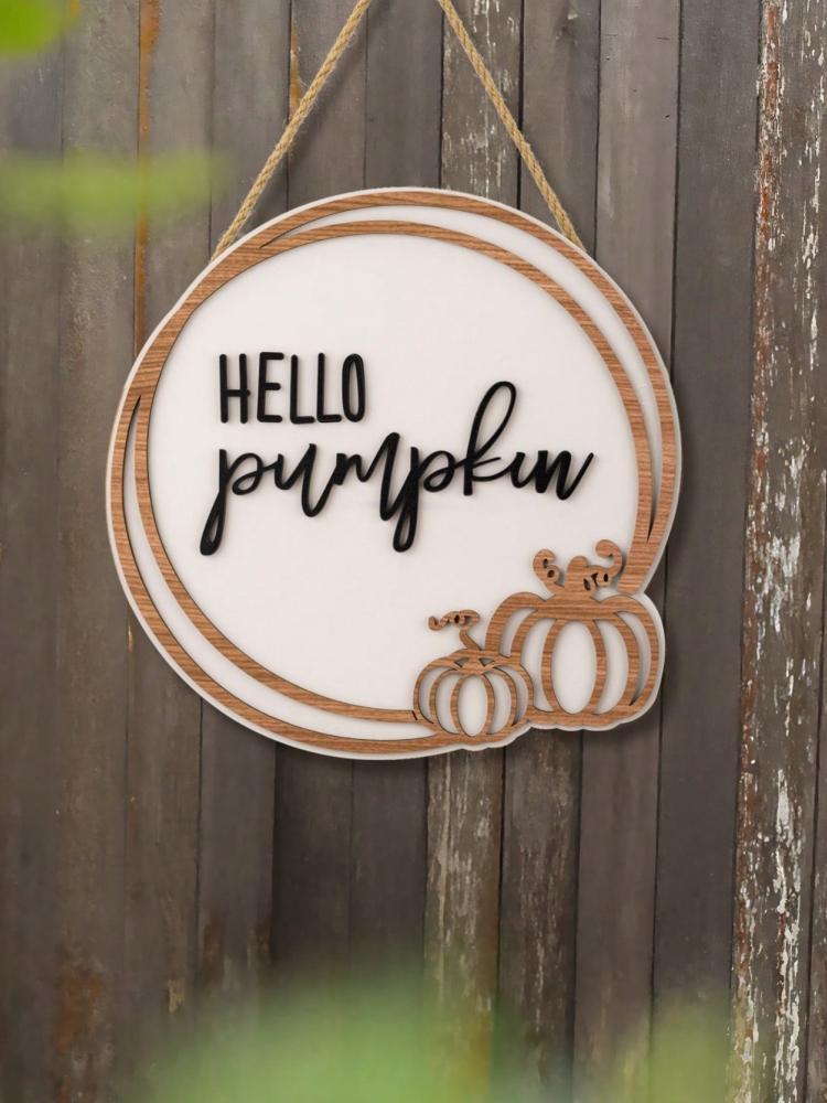 1pc Hello Pumpkin Logo Laser Carving Hello Autumn Door Logo | Autumn Porch Decoration | Autumn Tray Filler | Pumpkin Logo | Laye