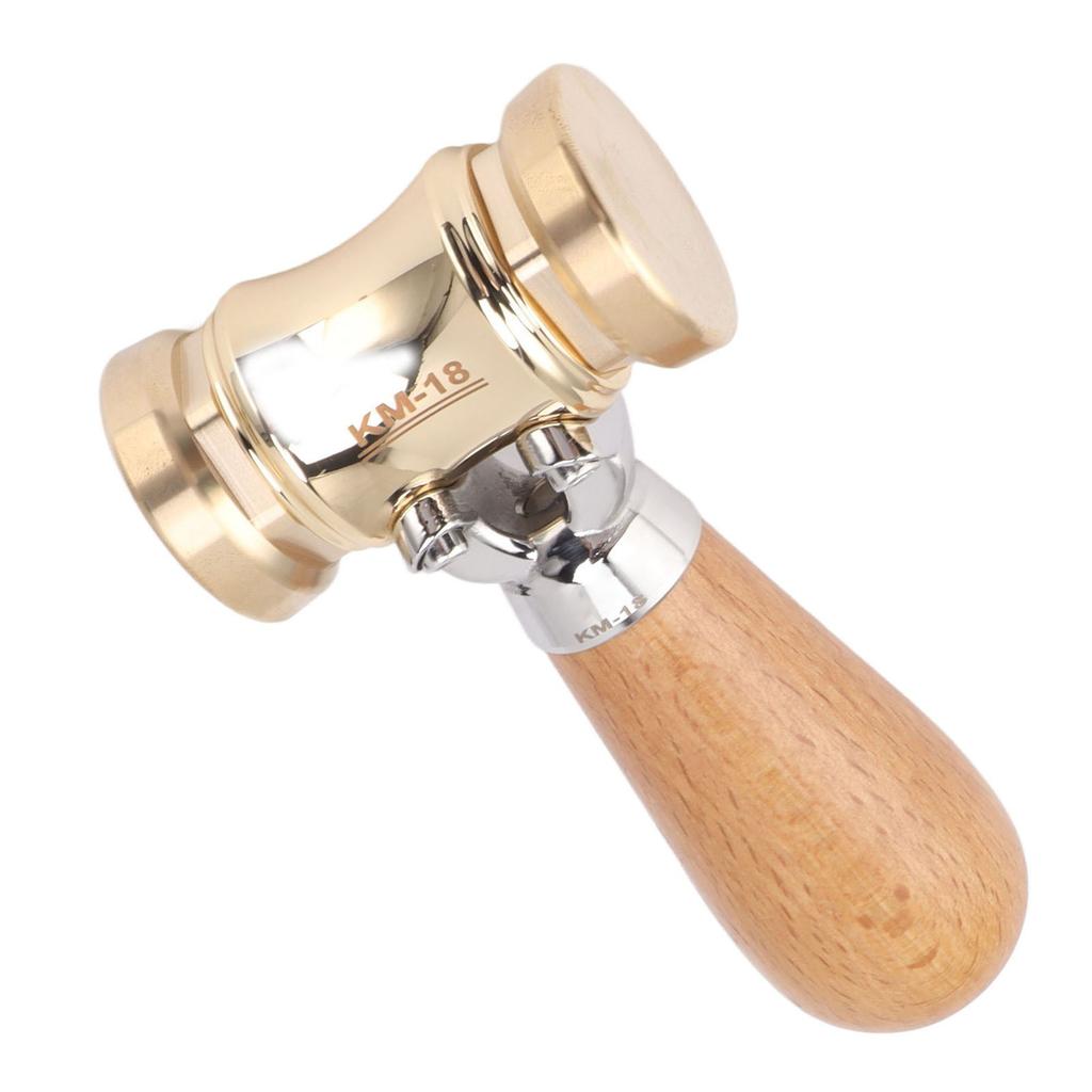 Woodworking Chisel Mallet Beech Wood Carpenter Hammer with Replaceable Solid Brass Head for