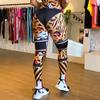 Fashionable High Waisted Sports Leggings, Women's Yoga Clothes, Yoga Pants, Elastic Sports Pants, Printed Leggings