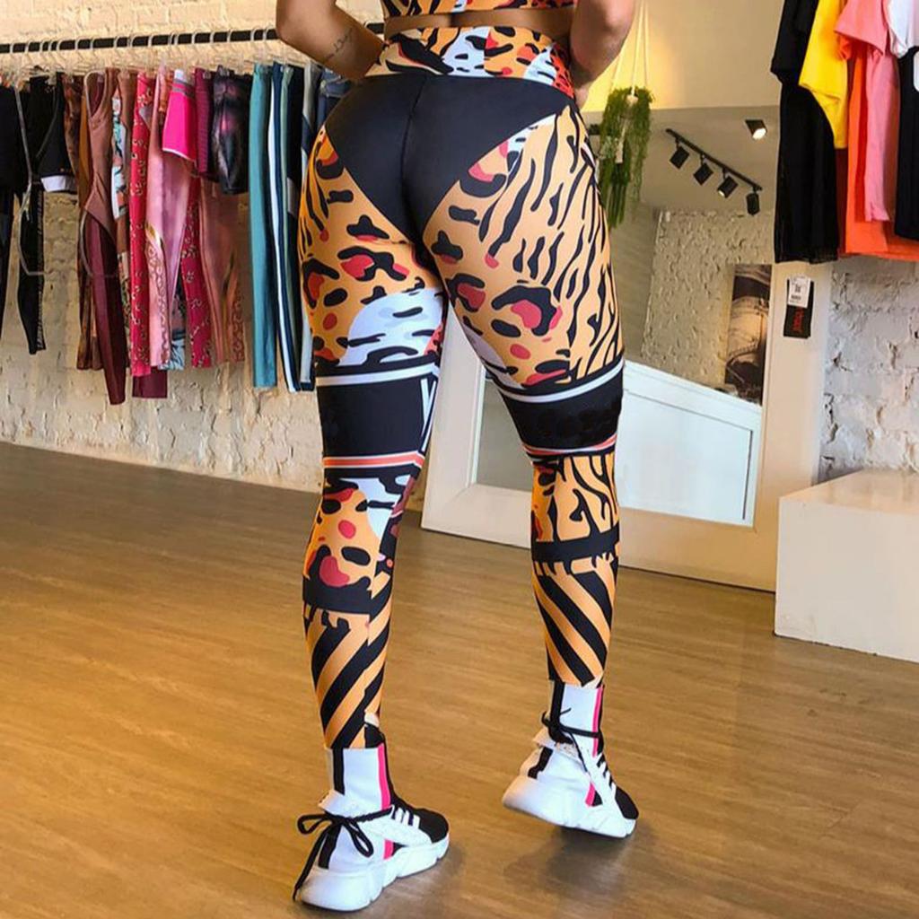 Printed Tight Pants, High Waisted Sports Leggings, Women's Yoga Clothes, Yoga Pants, Elastic Sports Pants