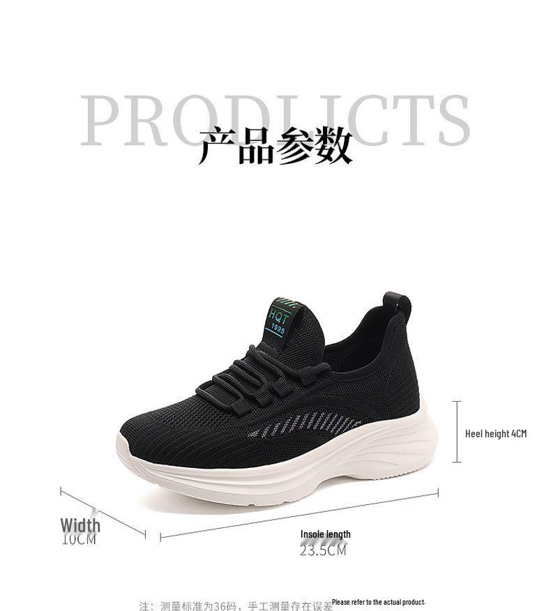 Red Dragonfly Women's Summer Fly-Knit Mesh Casual Sports Shoes - Soft Sole, Breathable, Flat Bottom Travel Walking Sneakers for Mothers