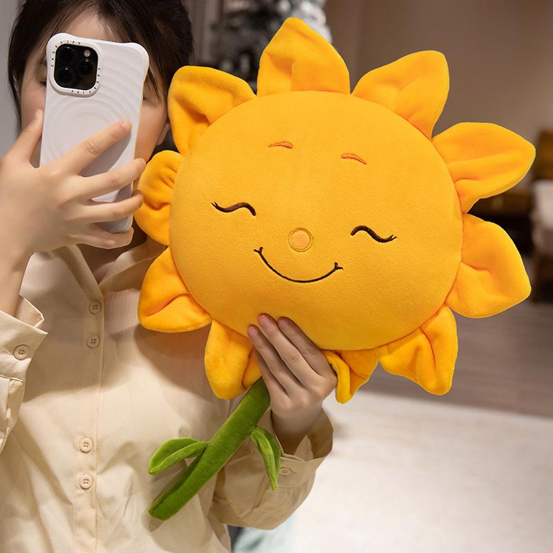 New Creative Sunflower Doll Plush Toy Cute Sunflower Pillow Living Room Decoration Ornament Sofa Cushion
