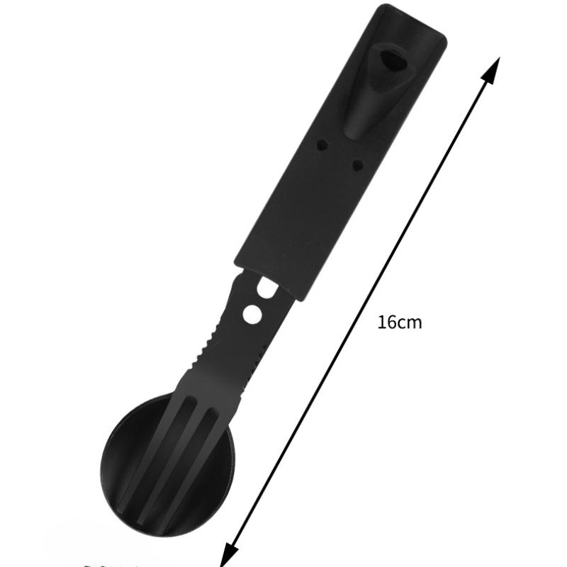 2 st/set Utomhus Multifunktionell Camping Bestickset Utomhus Rostfritt Stål Sked Gaffel