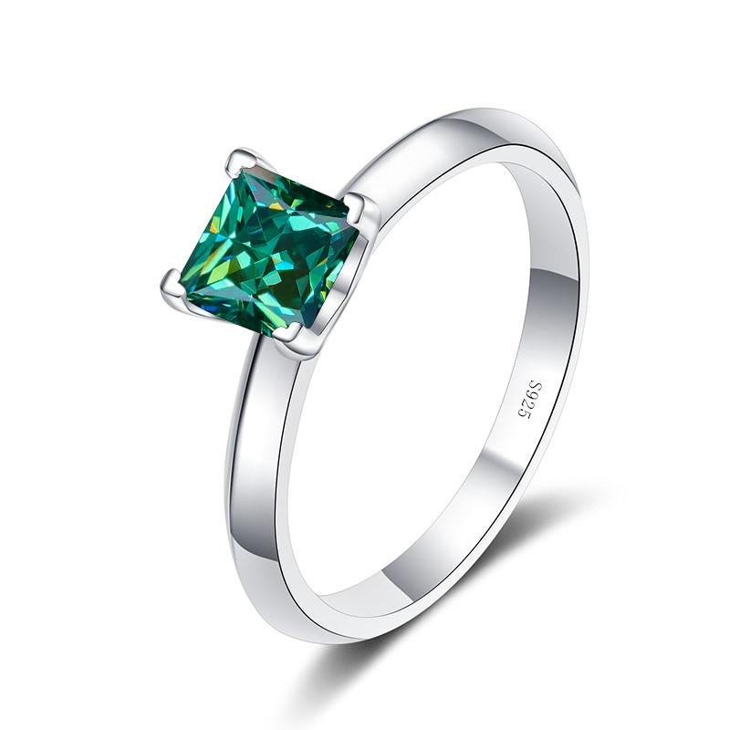 Bague Ringen 1 oder 2 CT Princess Cut Moissanite Solitaire Ring für Frauen Farblos Hohe Qualität 100% S925 Sterling Silber Band GRA