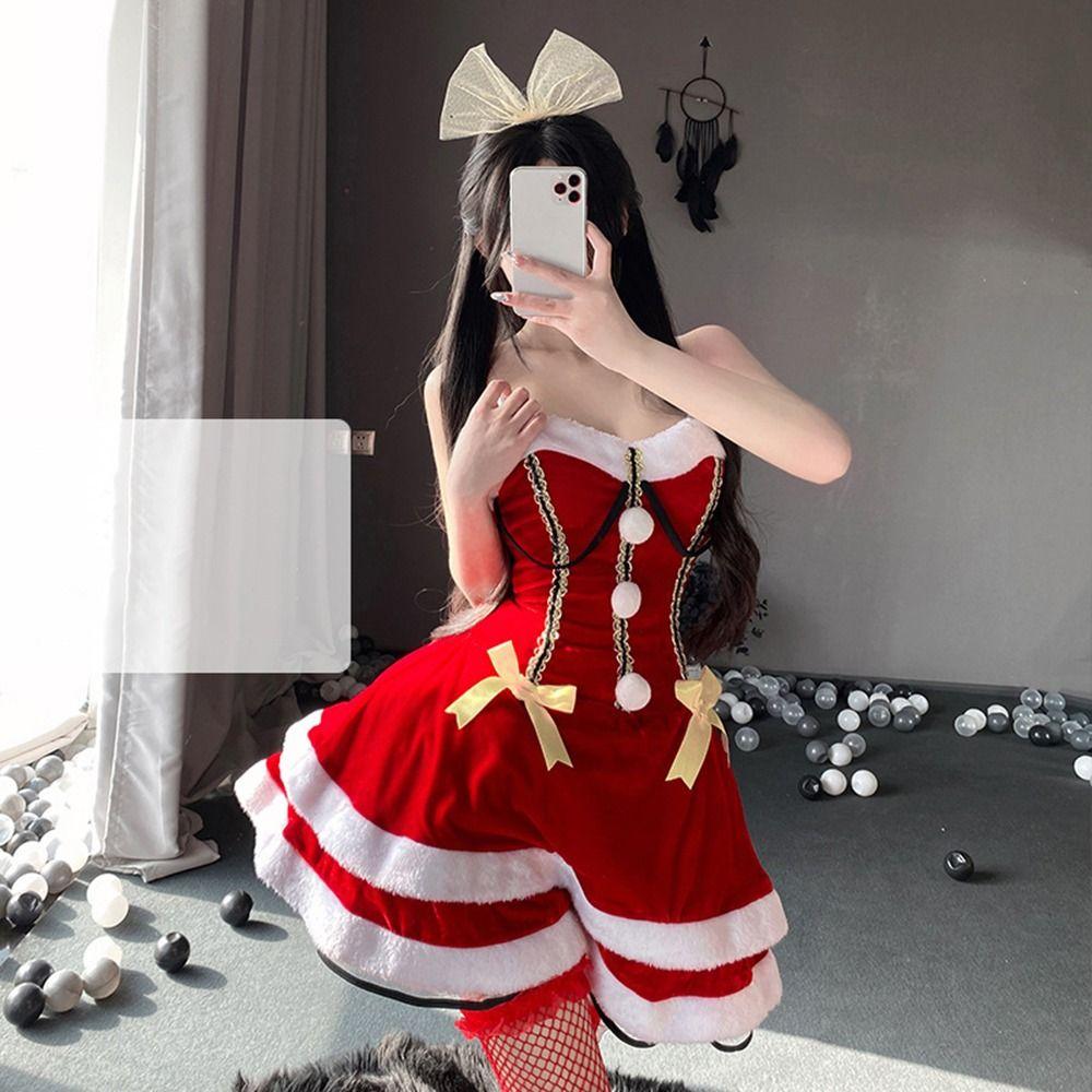 Favor Christmas Dress Costume Xmas Cosplay Outfit New Claus Dress  Holiday Party
