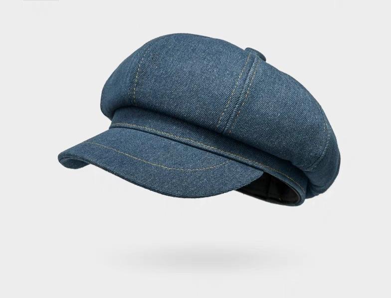 Octagonal hat for women with large head circumference and small face beret outdoor fashioneasiest for matchjapanese styleretro peaked cap
