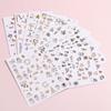 Polish New Year Xmas Winter Design Holographics 3D Glitter Gold White Nail Stickers