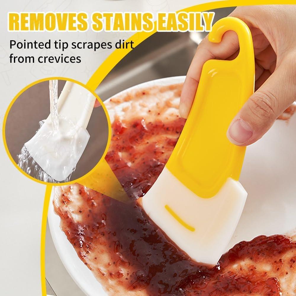 5-1Pcs Kitchen Cleaning Spatula  Dirty Pan Pot Dishes Cleaning Kitchen Tools For Food Residue Stains Cleaning Baking Soft Blade