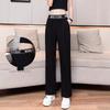 Girls' Summer 2024 Ice Silk Casual Sports Pants: Loose Straight-Leg Chiffon for Middle & High School Students