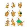 18K Gold-Plated Stainless Steel Elephant Pendant for Necklace or Bracelet
