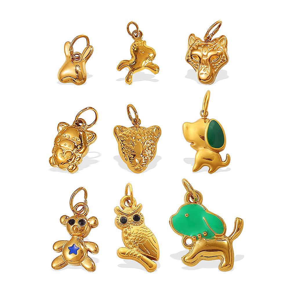 18K Gold-Plated Stainless Steel Elephant Pendant for Necklace or Bracelet