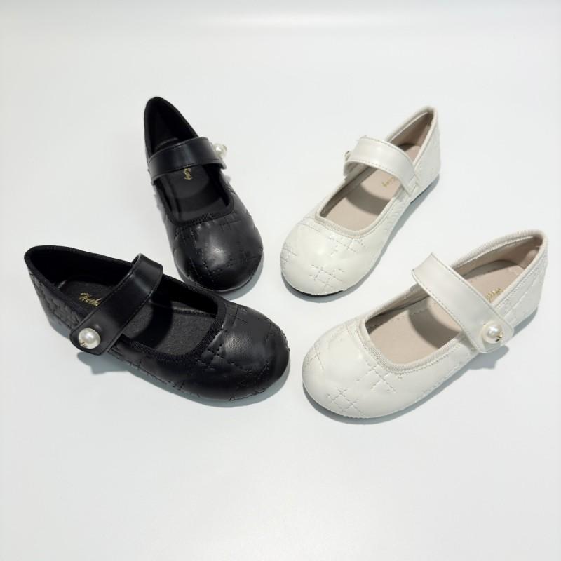 Girls Fashion Princess Flat Shoes With Rhombus Soft Sole Magic Tape Fall