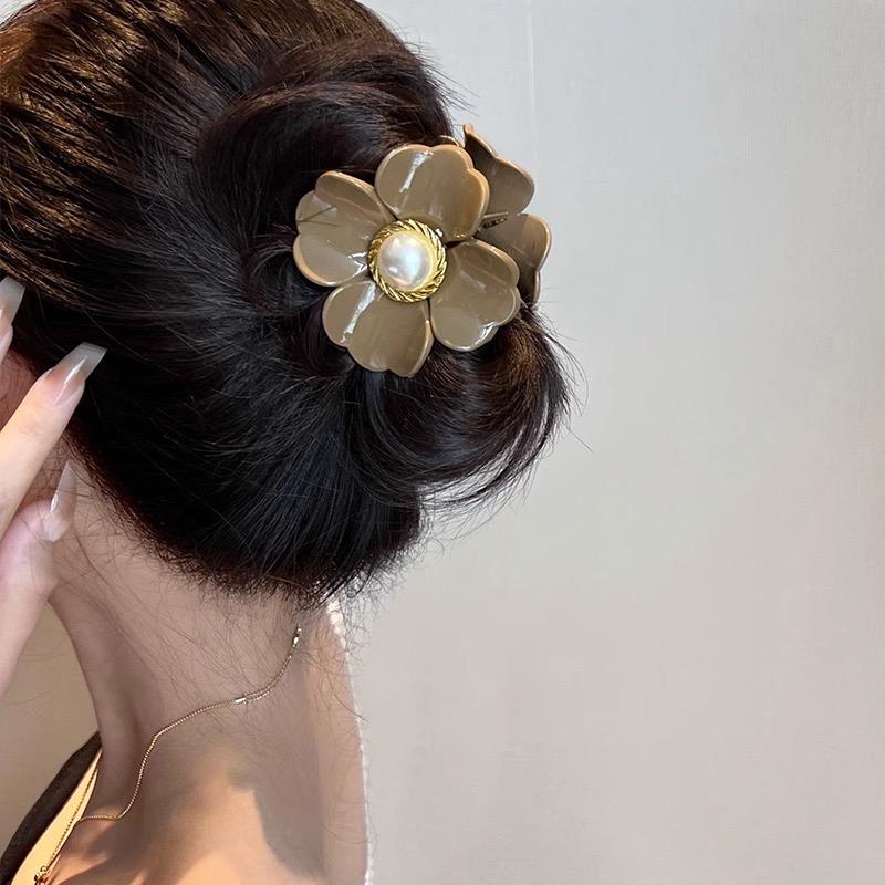 

Милая заколка для волос в форме цветка для женщин и девочек, шикарные заколки-крабы, шпильки-крабы, укладочные аксессуары для волос в стиле бохо серый