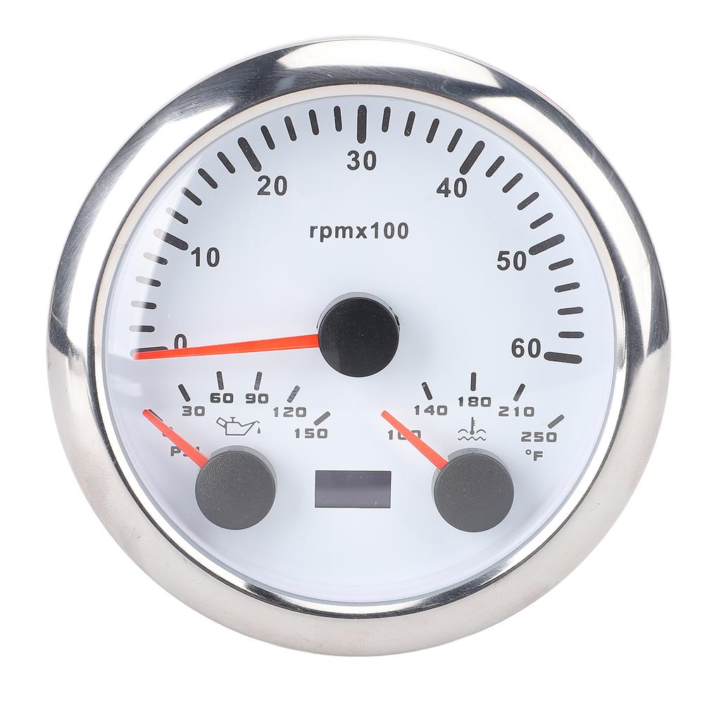 3 v 1 Elektrický tachometr Manometr tlaku oleje Teploměr vody 3 3 8in 6000rpm 0 až 150 PSI 100 až 250 Fahrenheita 7