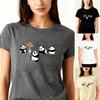 Adorable Panda Women's T-Shirt Cute Group Panda Graphic Tee Casual Fashion Tee