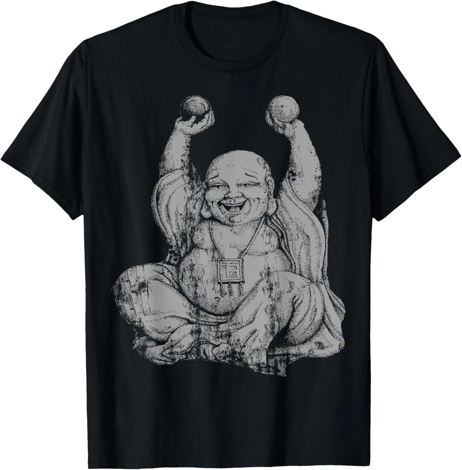 Silver Laughing Buddha Yoga, Buddha Buddhist T-Shirt XL