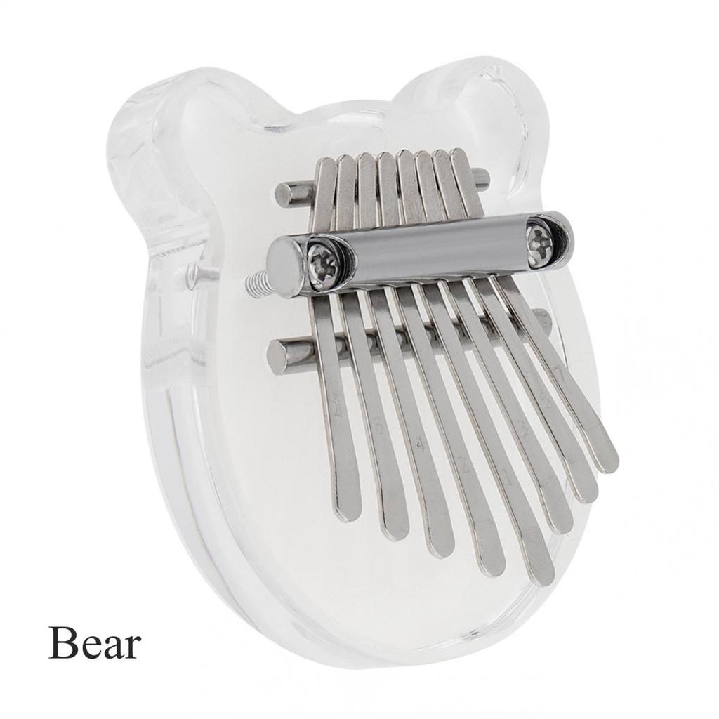 Mini 8 Tasten Kalimba Kristall Transparent Daumen Klavier Bär Herz Katze Wasser Tropfen Form Mbira Musikalisches Werkzeug