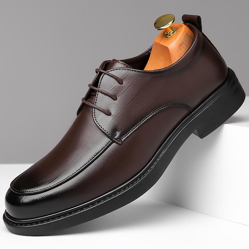 

Gentleman Fashi Men Shoes Round Toe Black Brown Lace Up Casual Shoes Male Formal Wedding Dress Shoes Footwear Zapatos Hombre 38 коричневый
