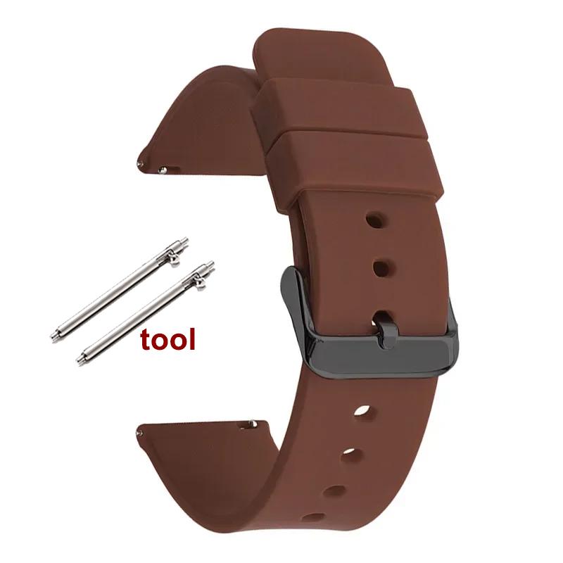 Bracelet Silicone à Libération Rapide 12/14/16mm 18mm 20mm 22mm 24mm Étanche Caoutchouc Bracelet pour Montre Connectée Huawei GT2/GT3
