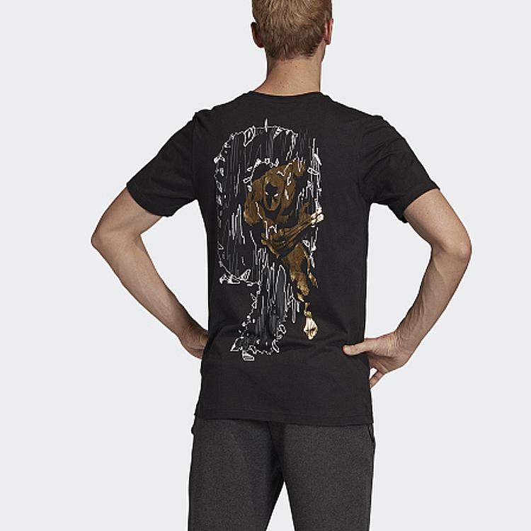 Adidas Marvel Black Panther Graphic Short Sleeve T-Shirt Men Tops FN1761