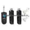 Wireless System Power Amplifier with Transmitter, Receiver, Dynamic Microphone, and Condenser for Musical Instruments.