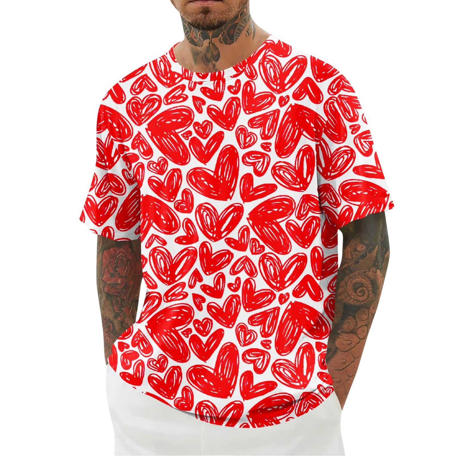 

Мужская футболка, свободный повседневный топ с короткими рукавами, мужской топ с короткими рукавами XXL красный