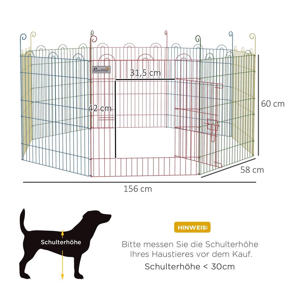 Pet Playpen Crate, with Eight Panels, Door, for Indoors and Outdoors, 60H X Diameter 156cm