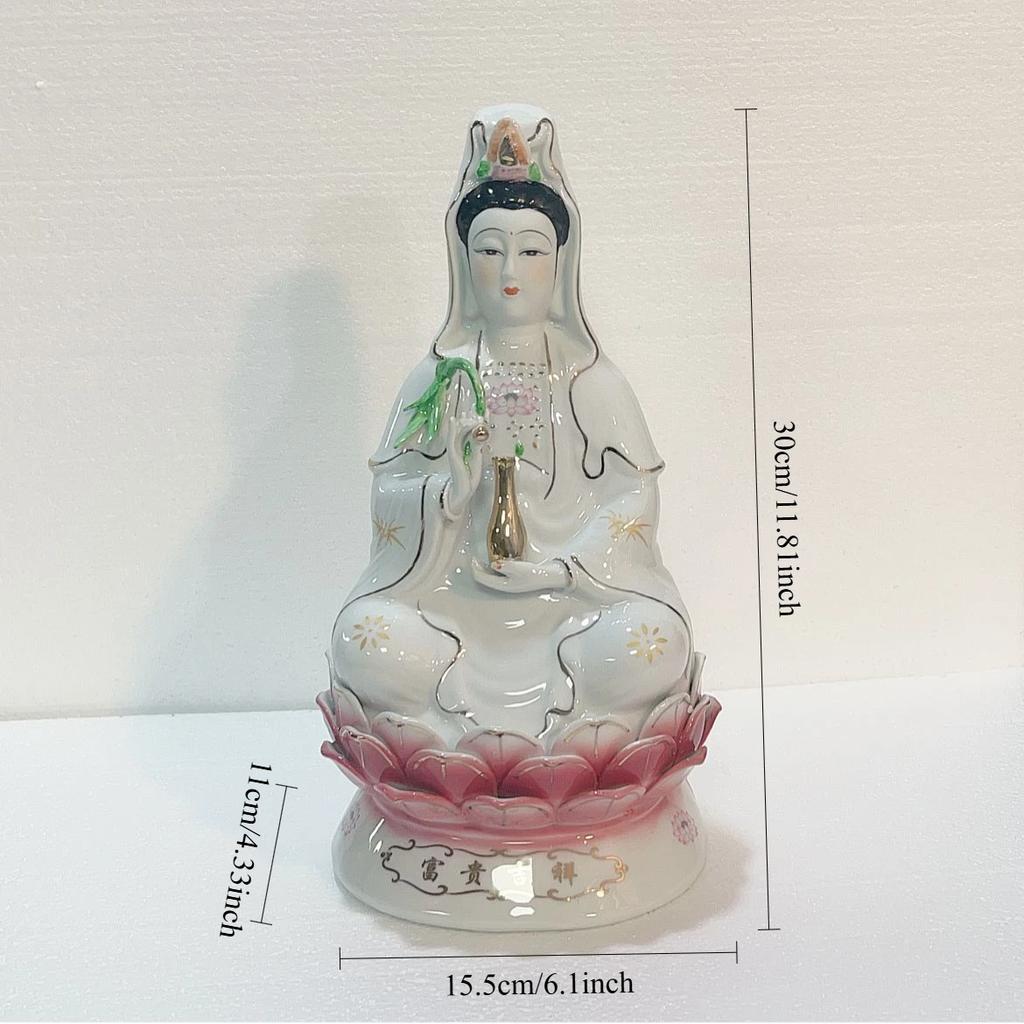 Chińska Kreatywna Ceramiczna Dekoracja Nanhai Guanyin Do Domu Salonu Pomyślne Rzemiosło Feng Shui Rzeźba Bogini Guan-Yin