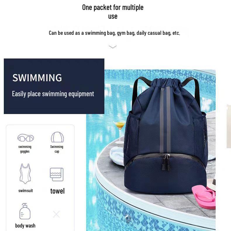 Nass-Trocken-Trennung Sportrucksack: Basketball, Schwimmen, Fitness Kordelzugbeutel für Männer & Frauen