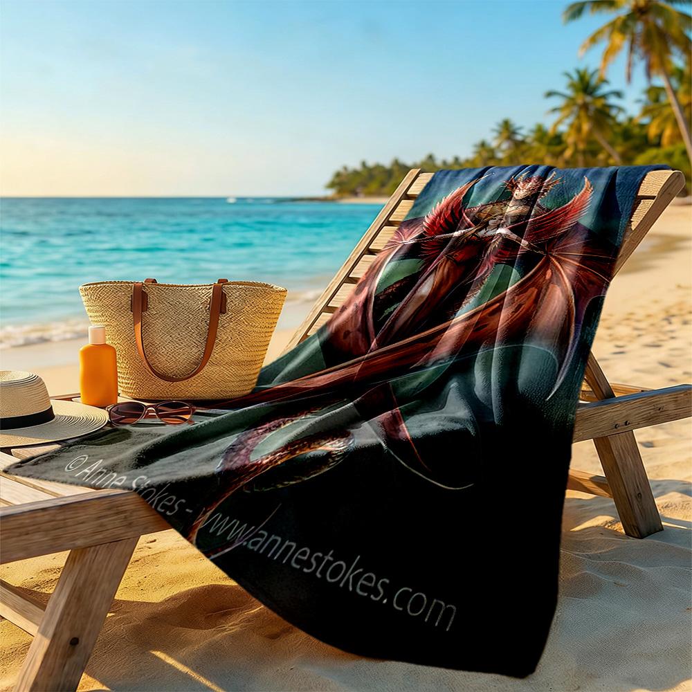 Gothic Style Beach Towel Super Soft Microfiber Quickdry Fabric Comfortable Lightweight Perfect for Traveling Yoga Camping and Swimming