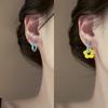 Creative Design Fashion Multicolour Contrast Dissymmetry Hoop Earrings for Women Cute Charm Summer Korea Earring Jewelry Gift