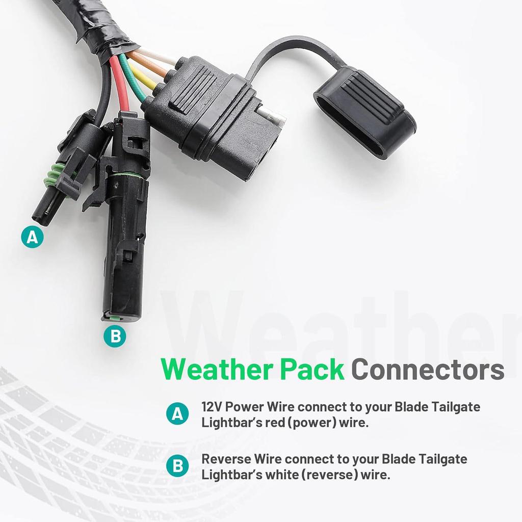 529004 American 7-Pin to 4-Pin Quick Connect Wiring Harness with Reverse and 12V Wires for Truck Trailers.
