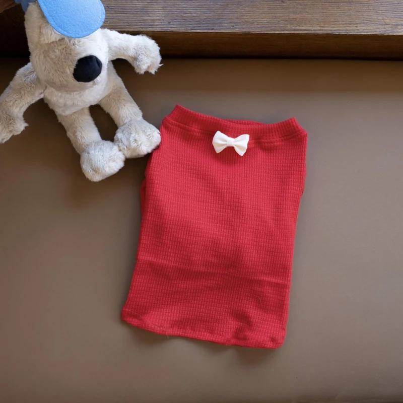 

Small Dog Costume T-shirt Spring Autumn Pet Clothes Shirt Chihuahua Cat Yorkie Pomeranian Shih Tzu Maltese Poodle Dog Clothing XXS красный