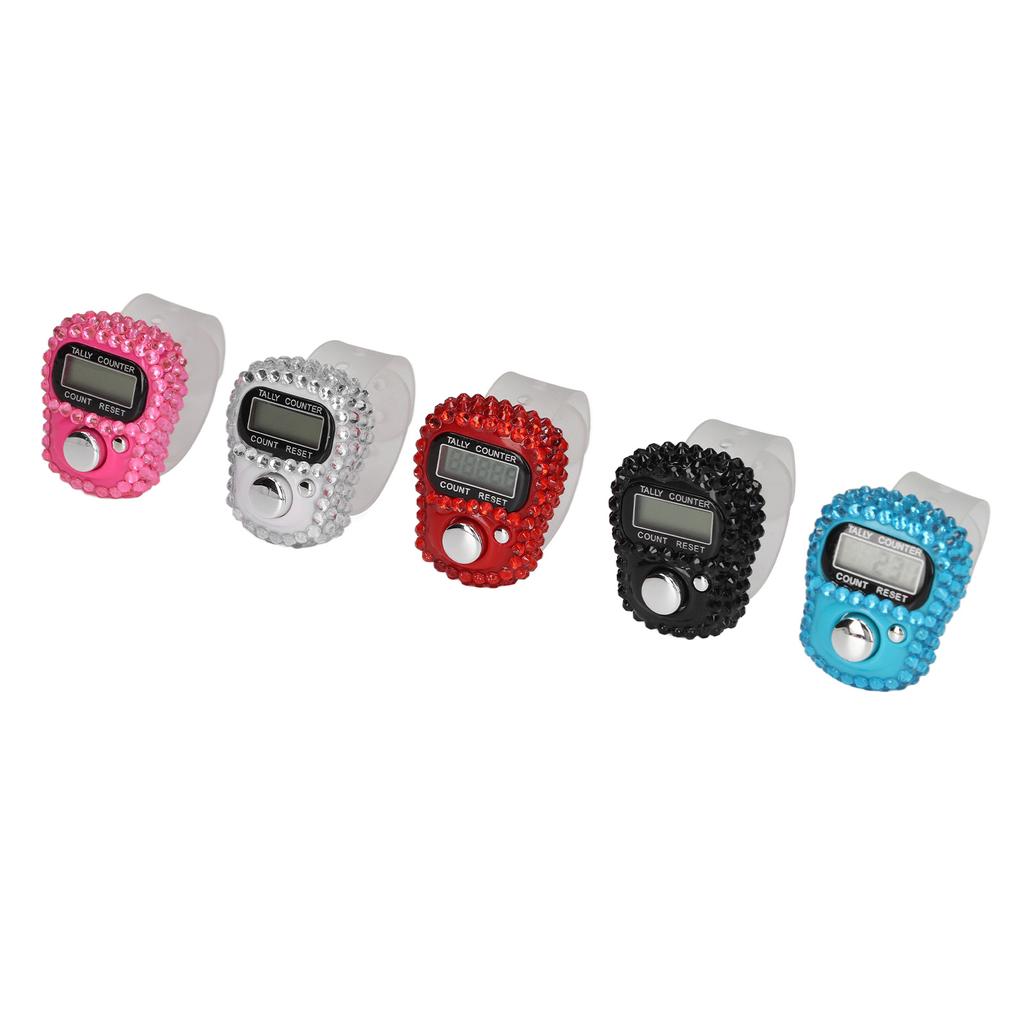 5Pcs Finger Counters Reset Knob Vivid Colors High Accuracy Auto Sleep Tally Counter for Sports Training Gym