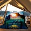 1pc Jurassic World Outdoor Flannel Blanket, Cozy & Warm Soft Te Playful Design, Napping Camping,