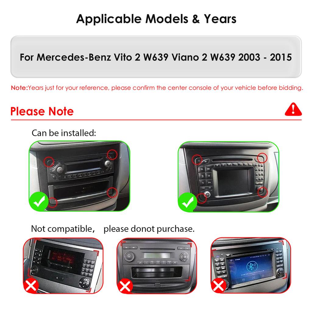 OSSURET Snapdragon Carplay Android for Mercedes Benz Vito 2 Viano W639 2003-2015 Intelligent Screen Video Player Car Radio Multimedia GPS Auto Stereo