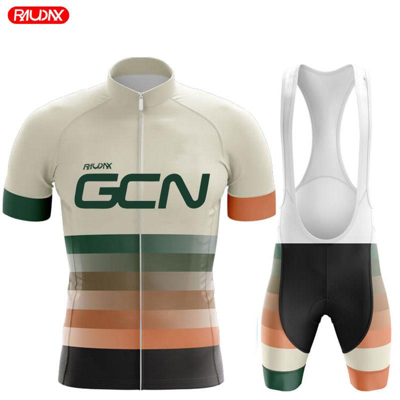 2025 Raudax GCN Team Summer Short Sleeve Cycling Jersey Set Breathable Mountain Bike Cycling Clothing Maílllot Ciclismo Hombre